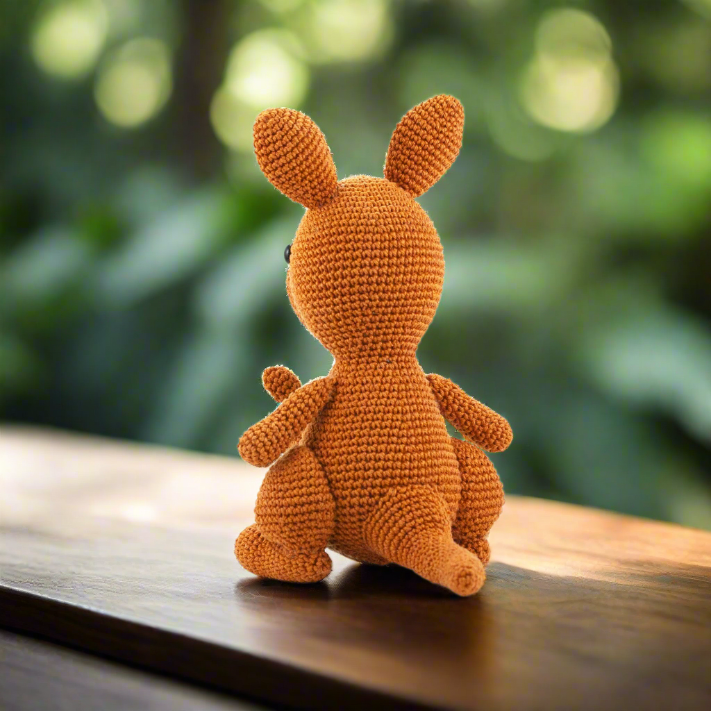 Handmade Crochet Kangaroo with Baby – Cute Mummy & Joey Set