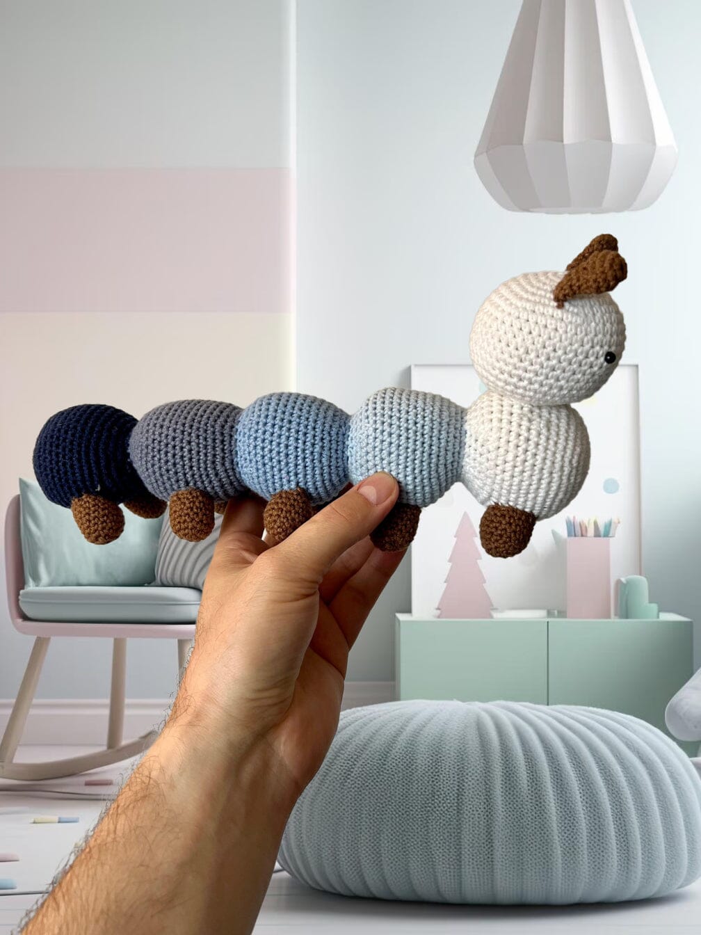 Crochet Little Cute Caterpillar Toy