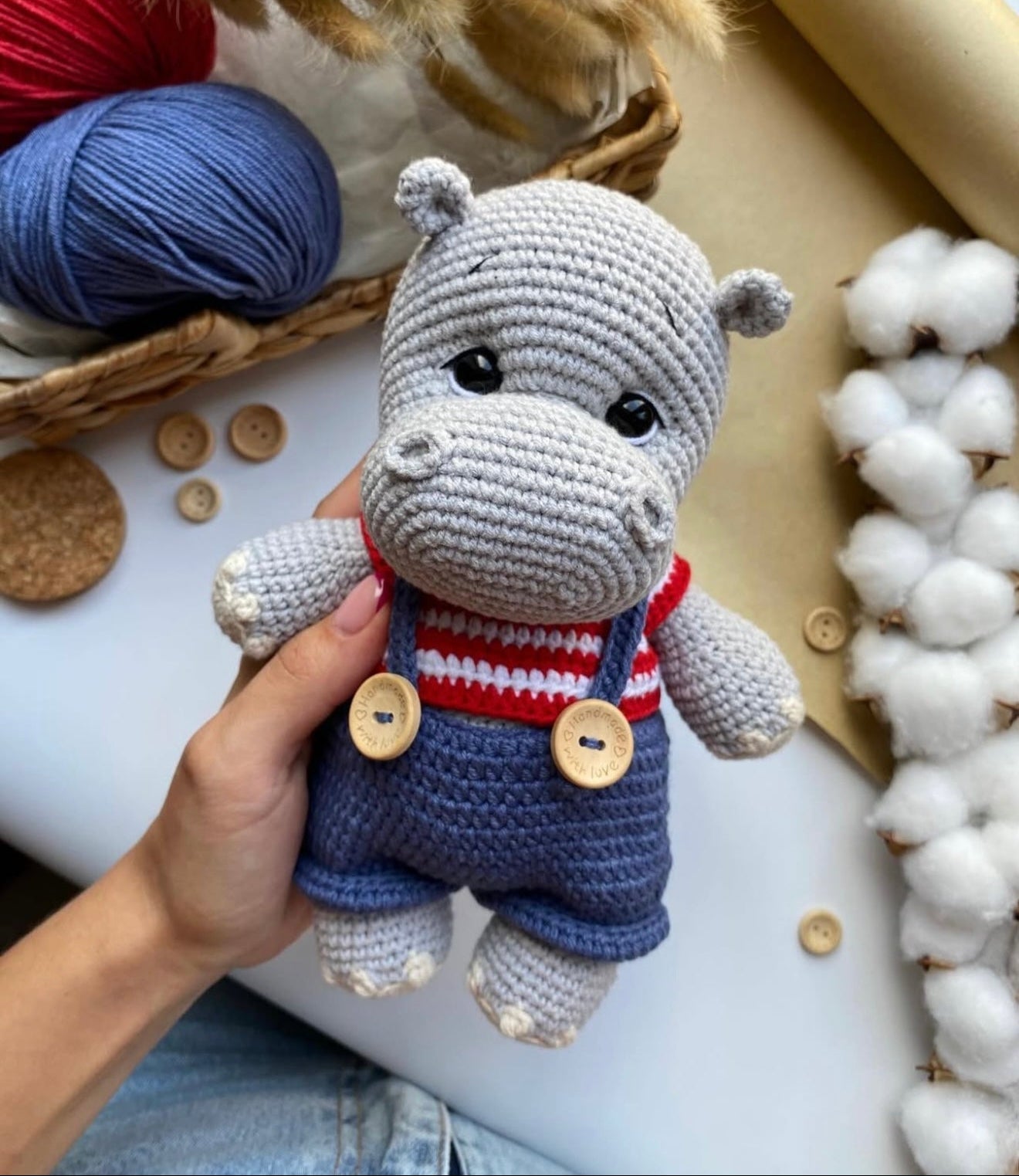 Crochet Cute Hippo Toy