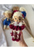 Crochet Cute Sheep Girl Toy in Burgundy Dress
