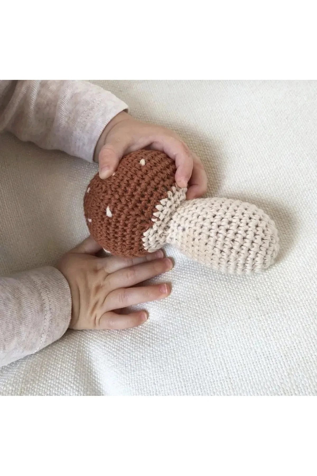 Crochet Mushroom Rattle Toy for Infants and Toddlers With Bell Sound