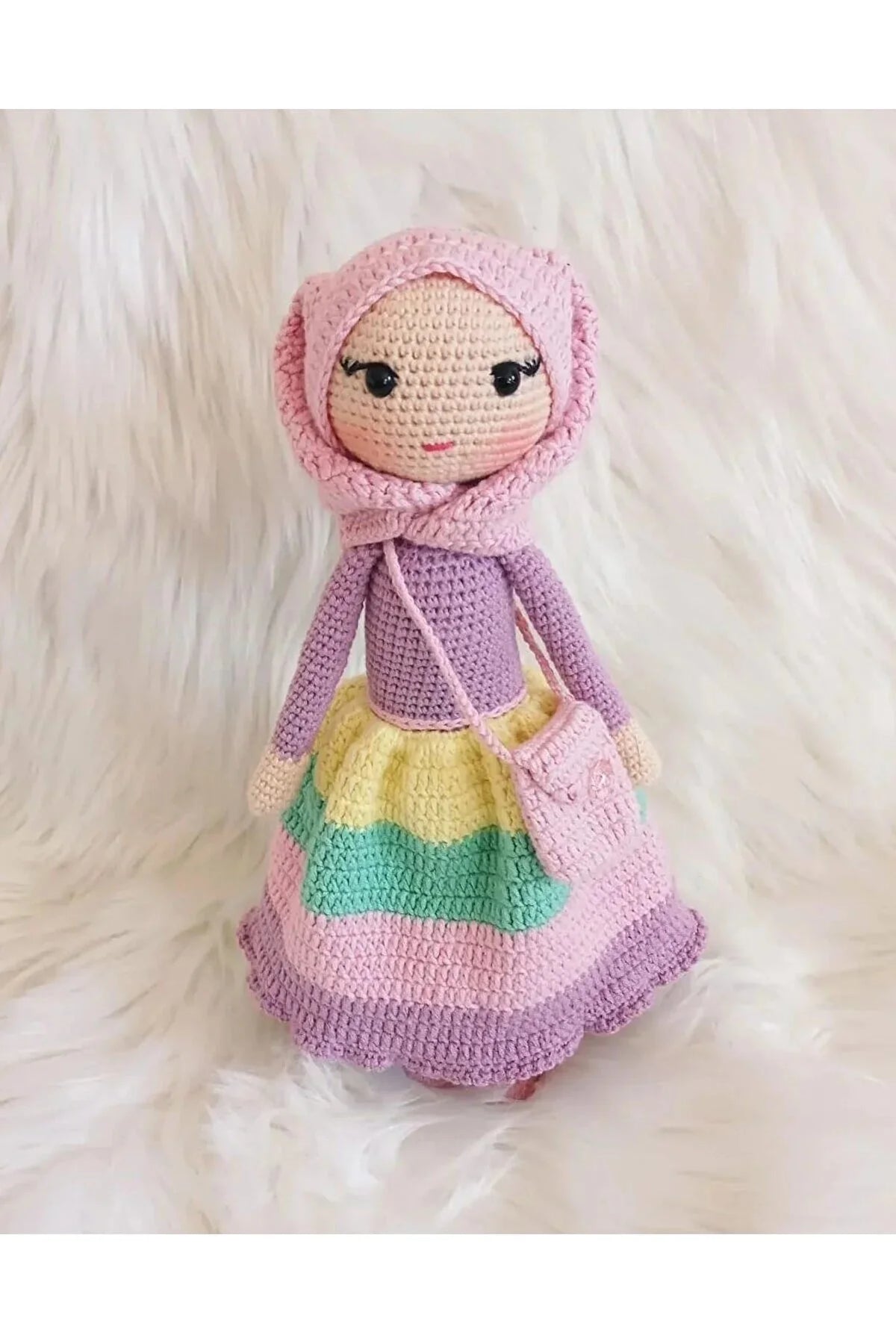 Colorful Hijab Doll – Handcrafted Crochet Toy for Kids