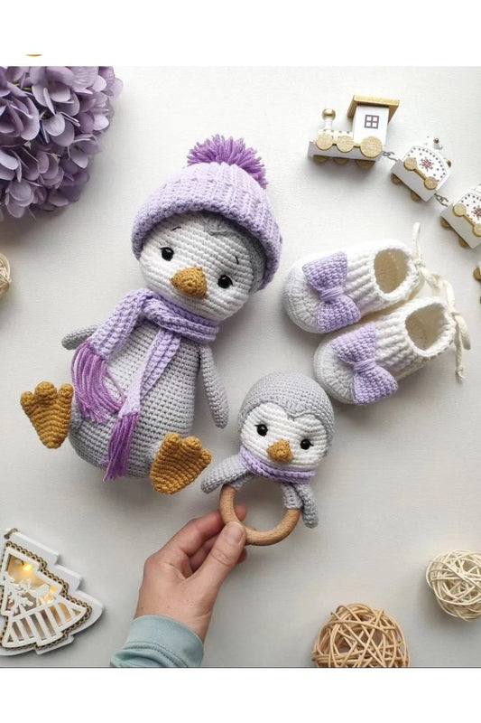 Handmade Crochet Duck Toy Gift Set (3pc)