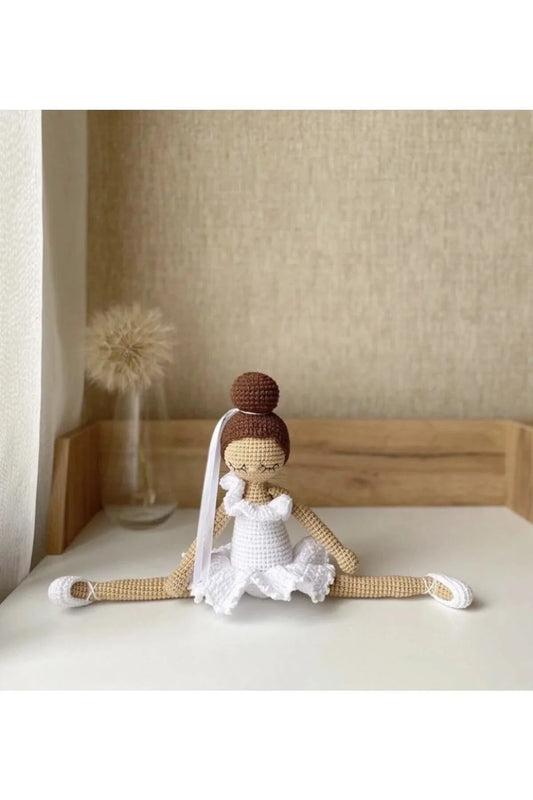 Crochet Little Ballet Girl Doll Toy - Handcrafted with Soft Materials, Vibrant Ballet Outfit, Safe for All Ages