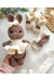 Handmade Crochet Brown Bunny in White Dress Toy Gift Set (3pc)