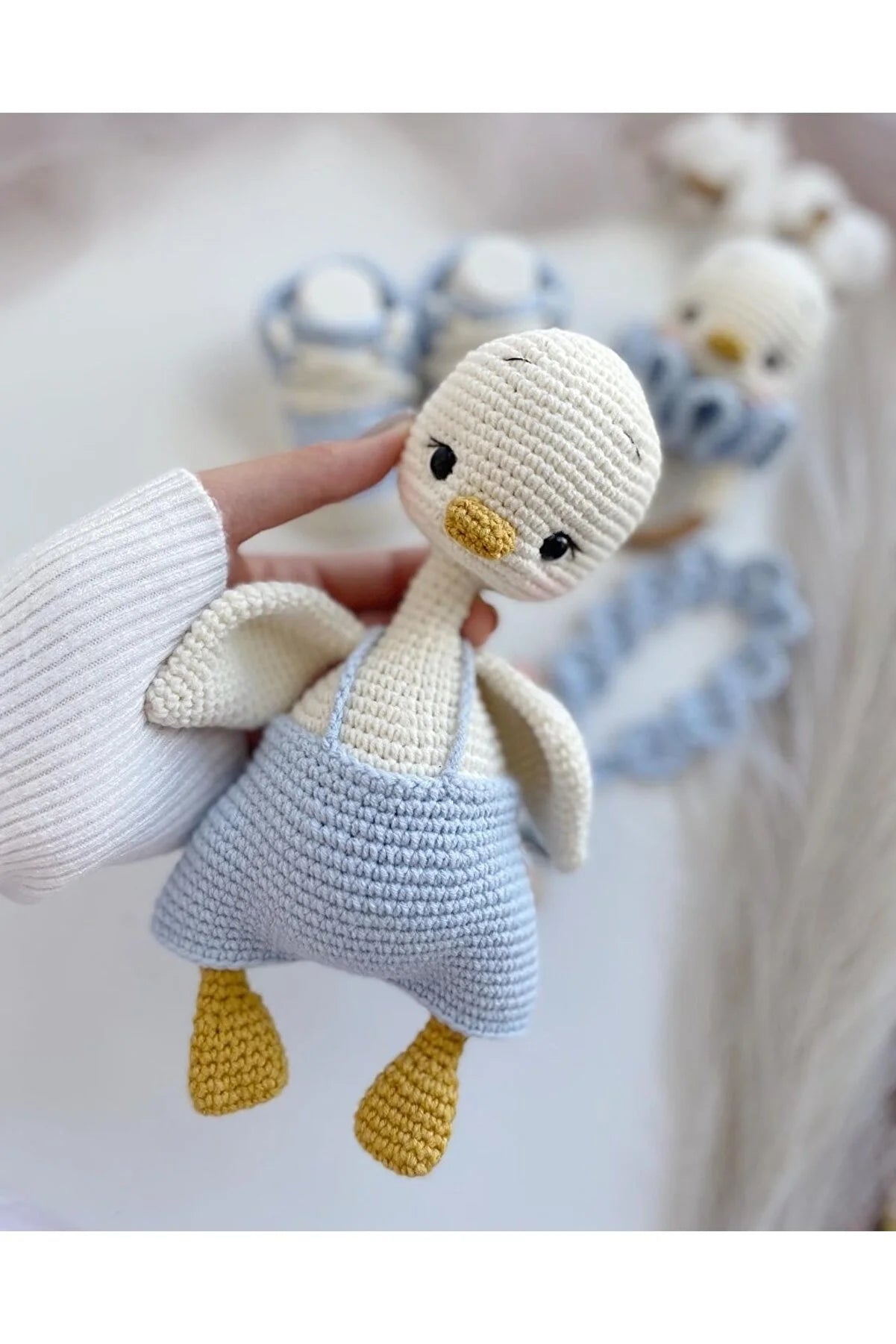 Handmade Crochet Duck Toy Gift Set (4pc)