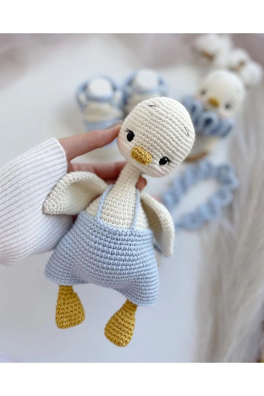Handmade Crochet Duck Toy Gift Set (4pc)