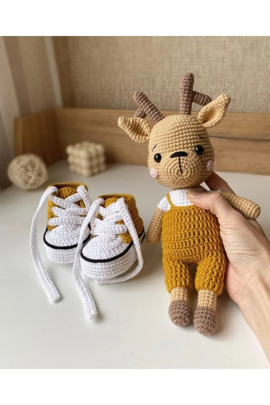 Handmade Crochet Reindeer Toy Gift Set (2pc)