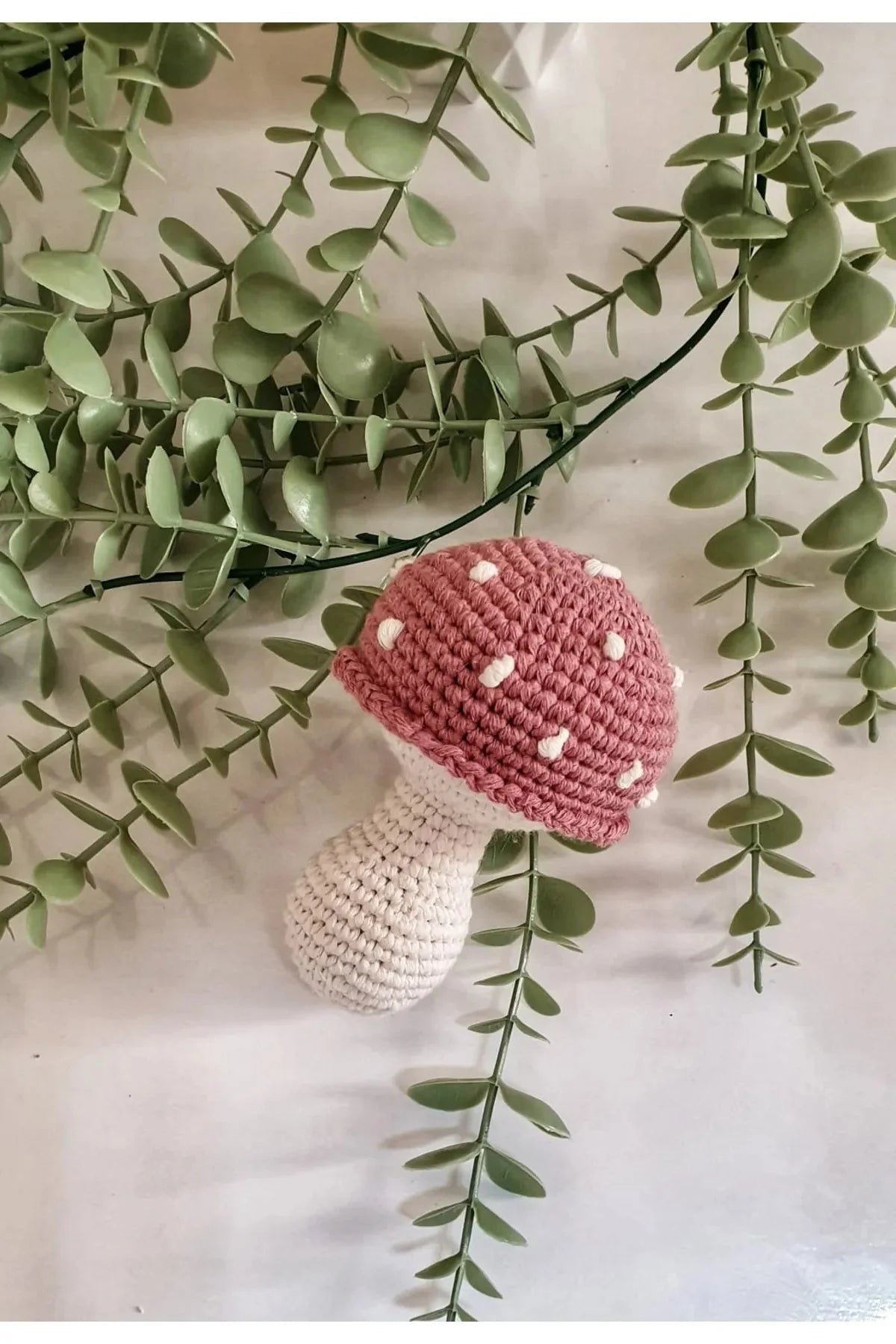 Crochet Mushroom Rattle Toy for Infants and Toddlers With Bell Sound