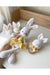 Handmade Crochet Bunny in Yellow Dress Toy Gift Set (3pc)