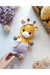 Crochet Cute Giraffe in Purple Jumpsuit Toy