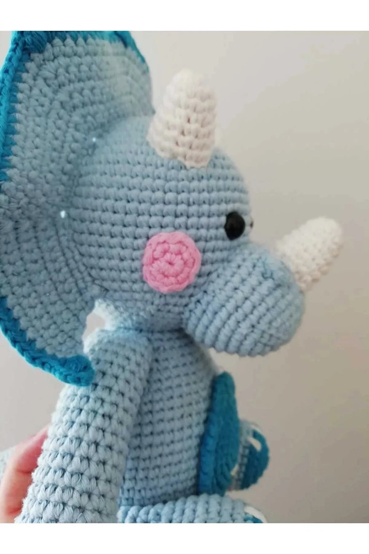 Crochet Cute Triceratops Dino Toy