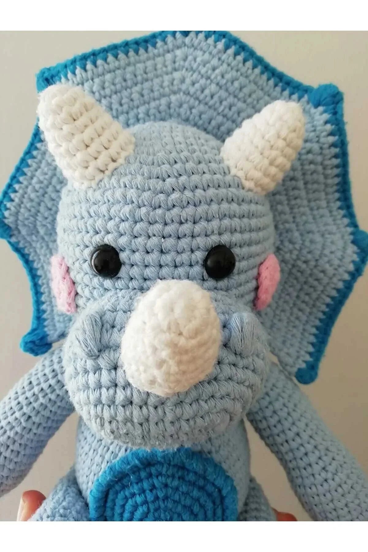 Crochet Cute Triceratops Dino Toy