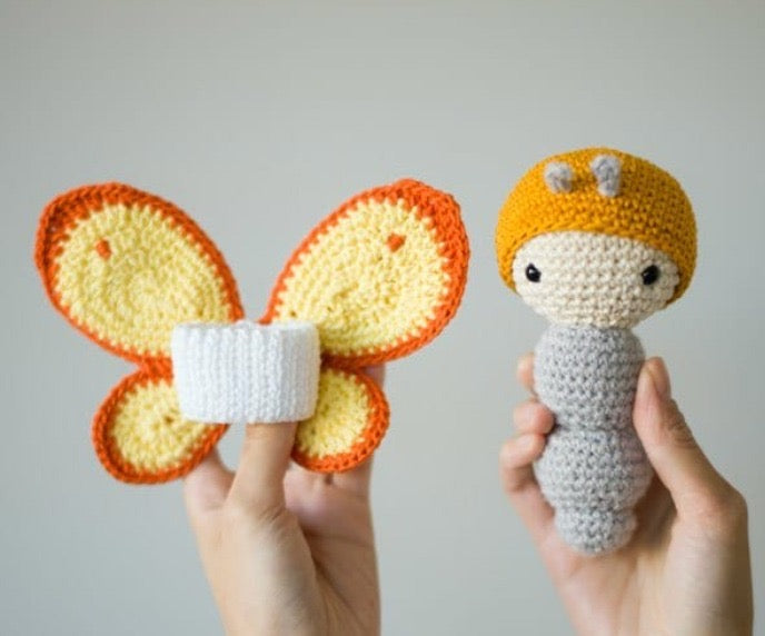 Crochet Cute Orange Butterfly Toy