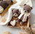 Handmade Crochet Teddy Bear in White Jumpsuit Toy Gift Set (3pc)