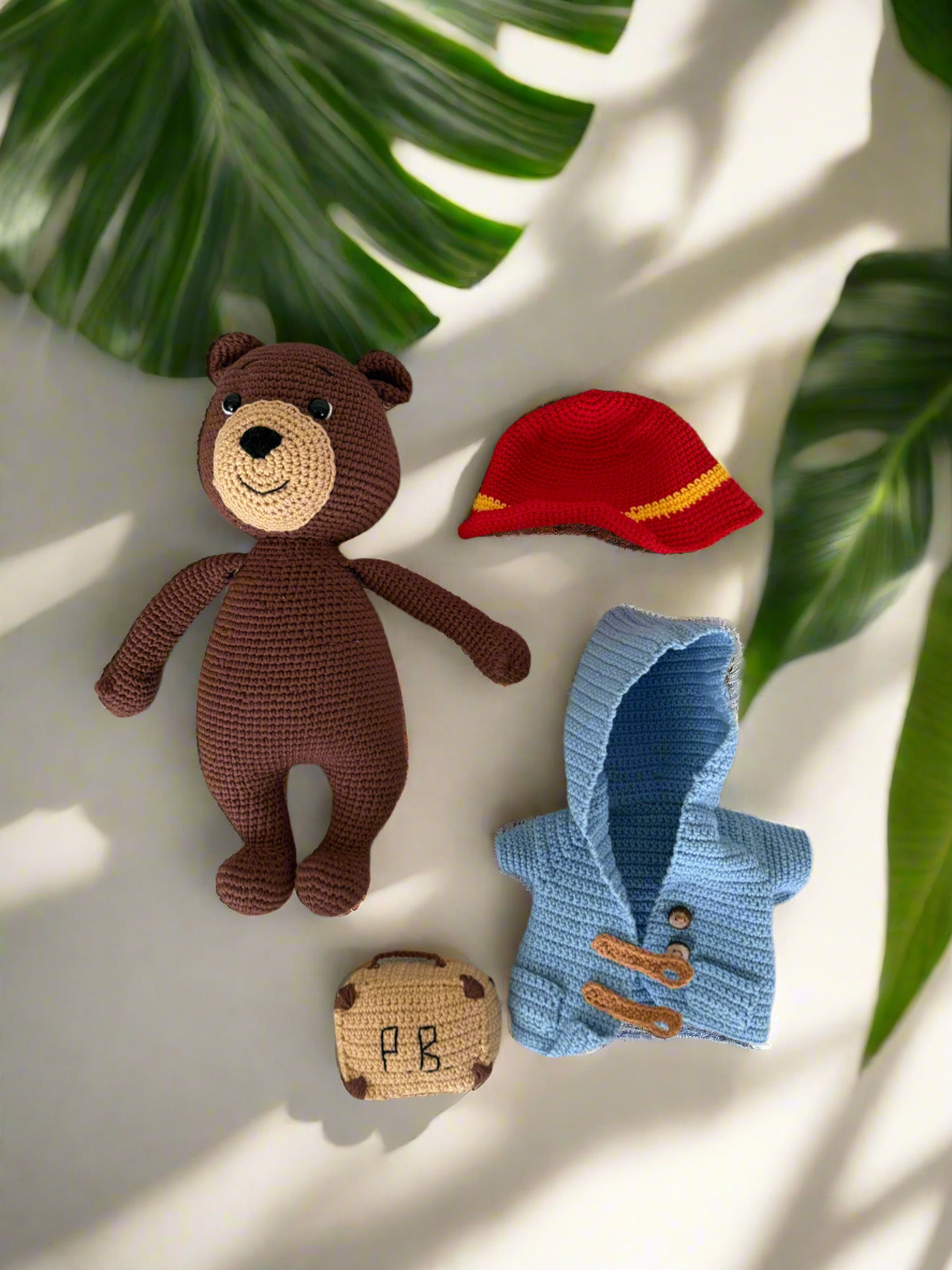 Handmade Crochet Paddington Bear Toy