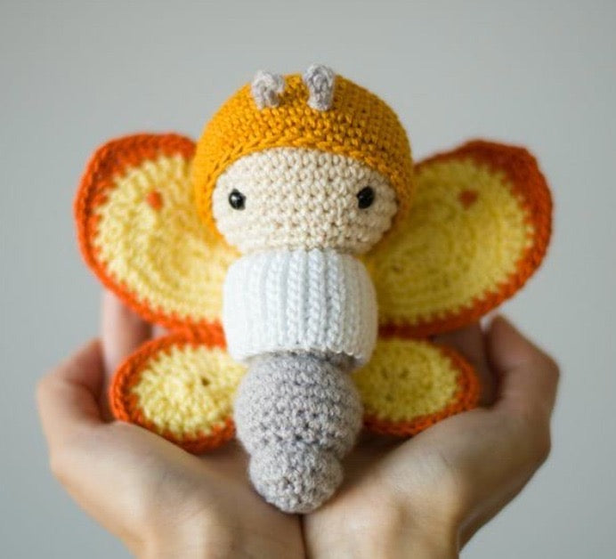 Crochet Cute Orange Butterfly Toy
