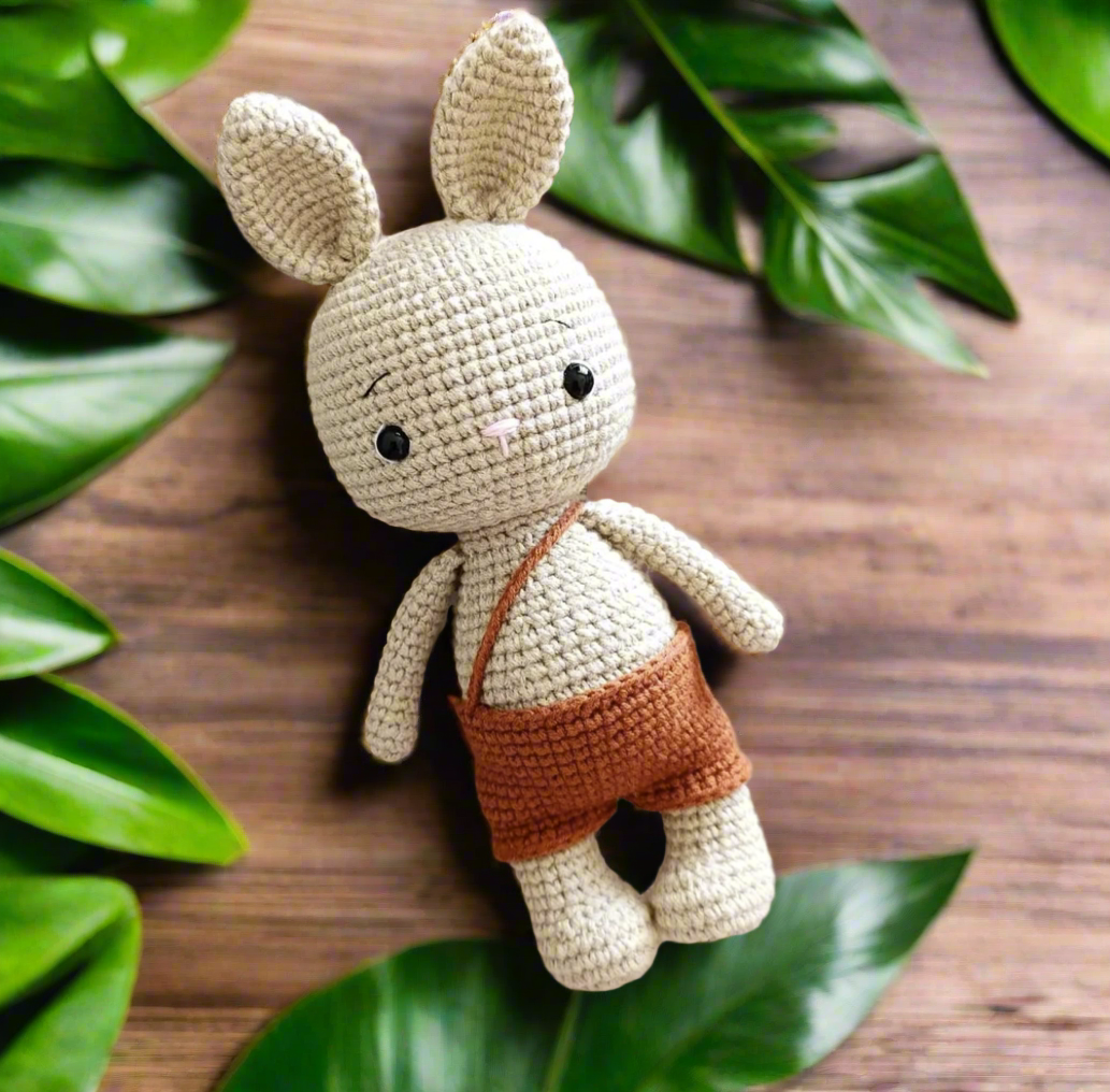 Crochet Cute Bunny with Orange Jumpsuit