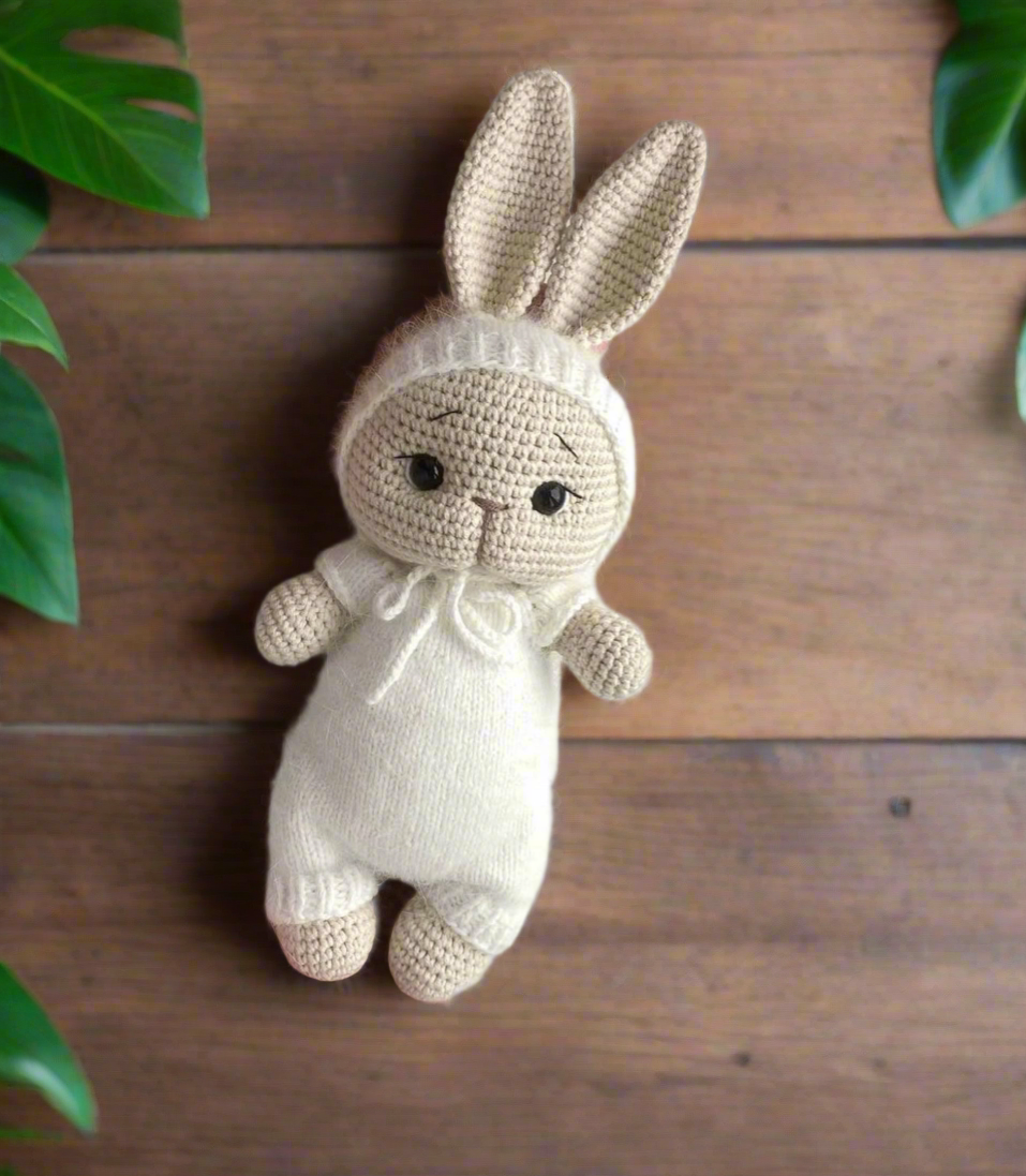 Crochet Cute Bunny with White Hoodie