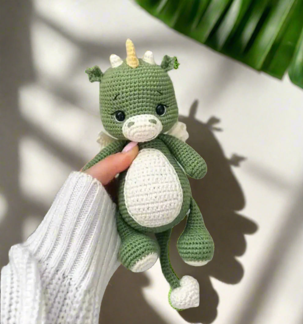Crochet Cute Green Dino Toy