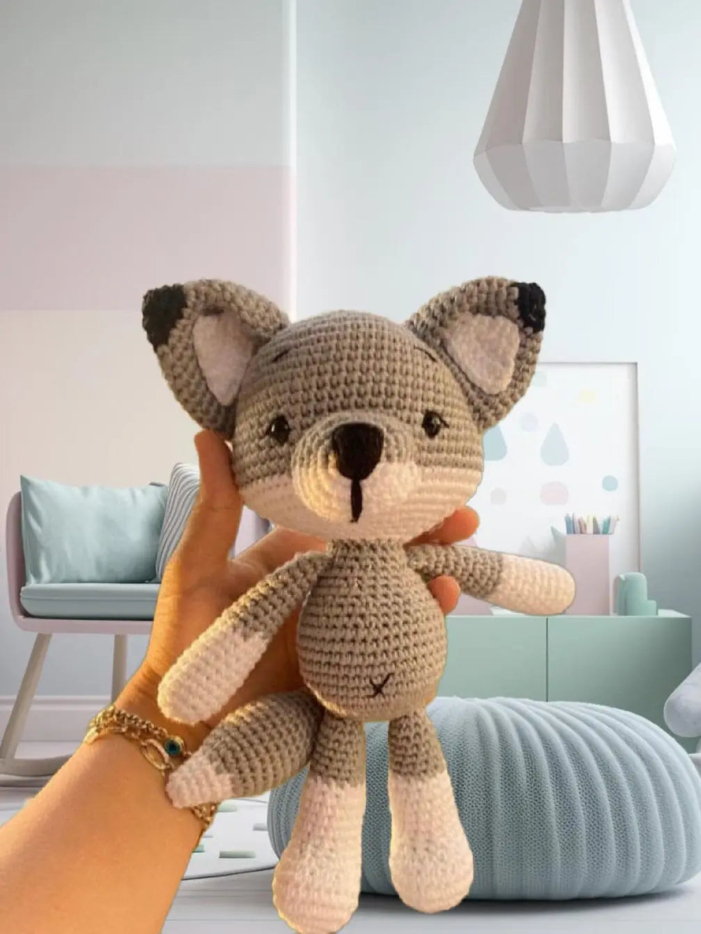 Crochet Cute Little Gray Fox Toy