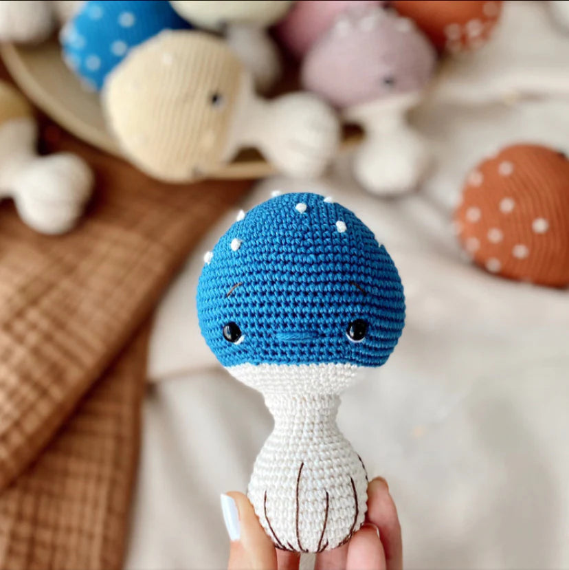 Crochet Cute Mushroom Rattle Toy
