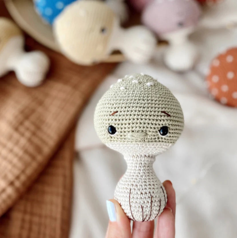 Crochet Cute Mushroom Rattle Toy