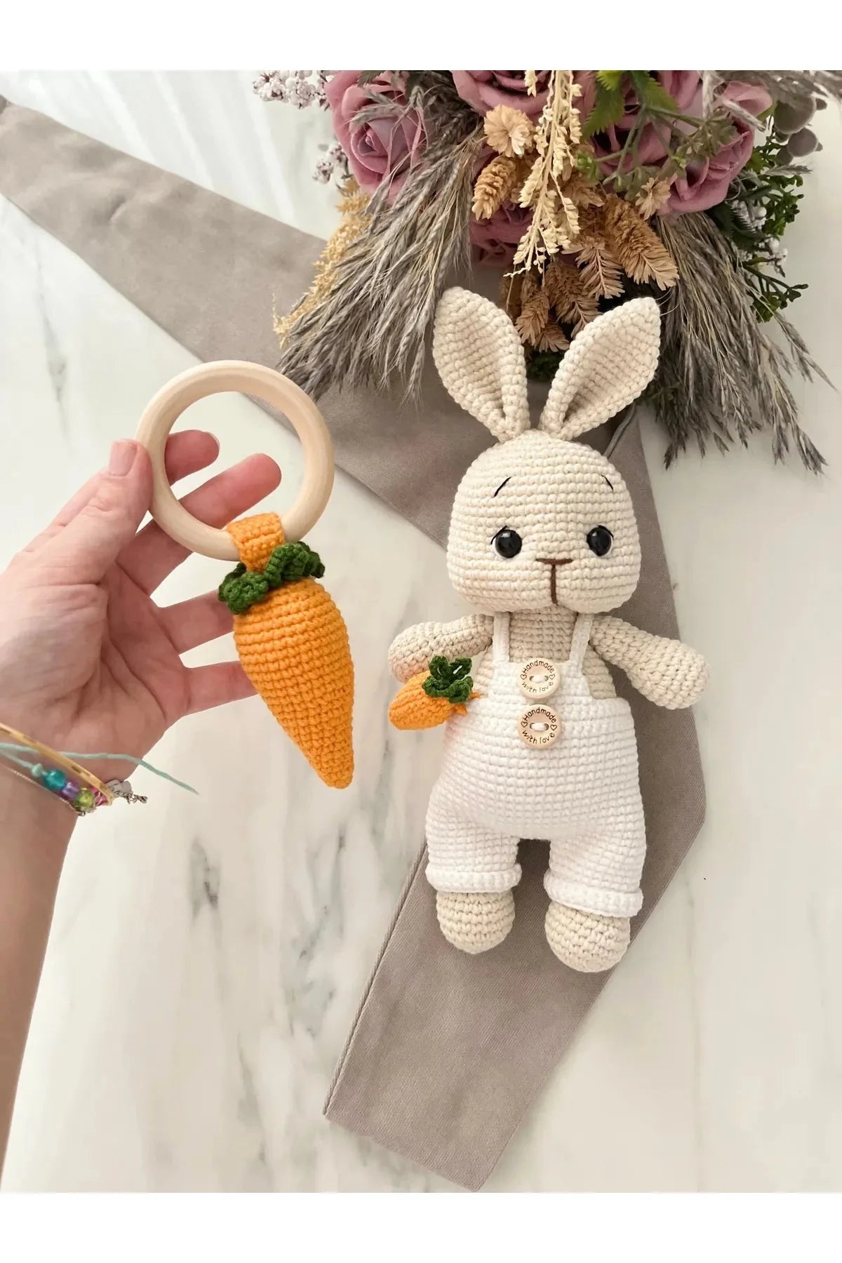 Crochet Cute Bunny Toy Gift Set 3pc