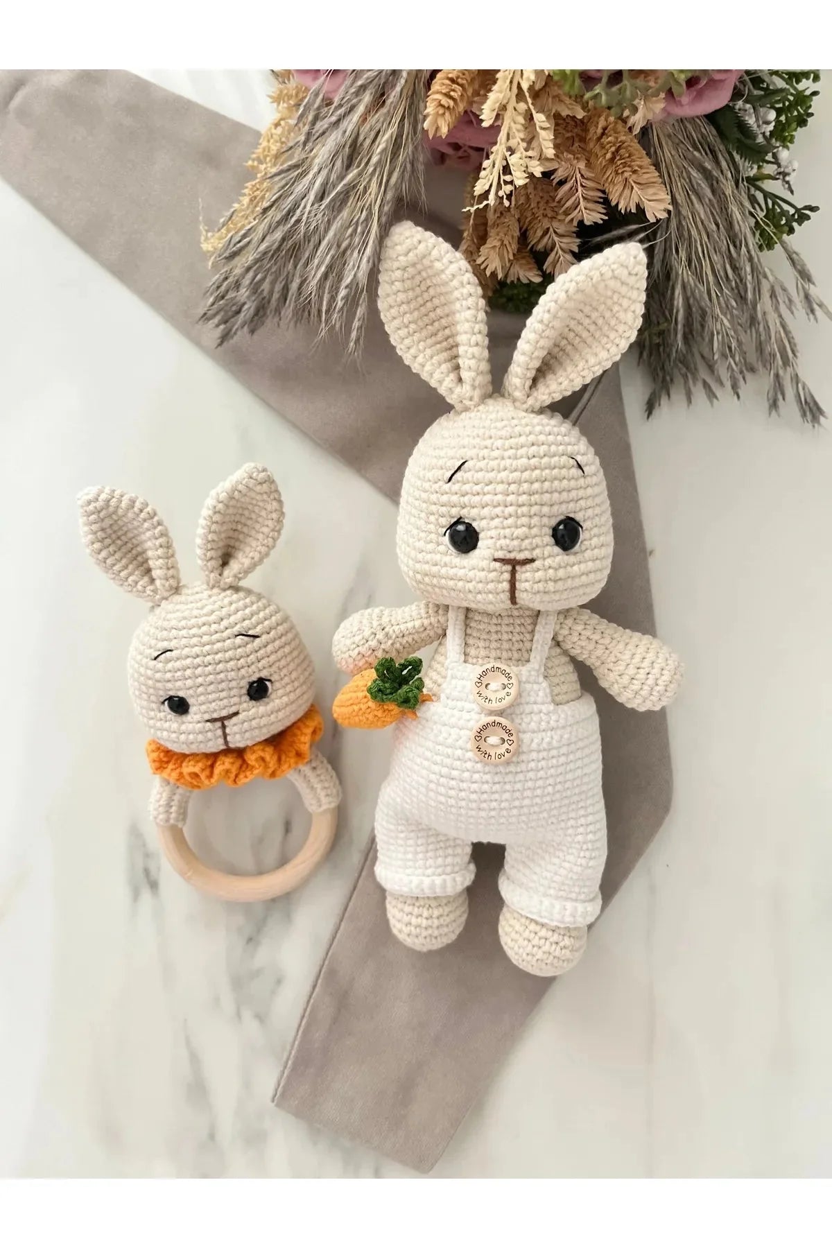 Crochet Cute Bunny Toy Gift Set 3pc