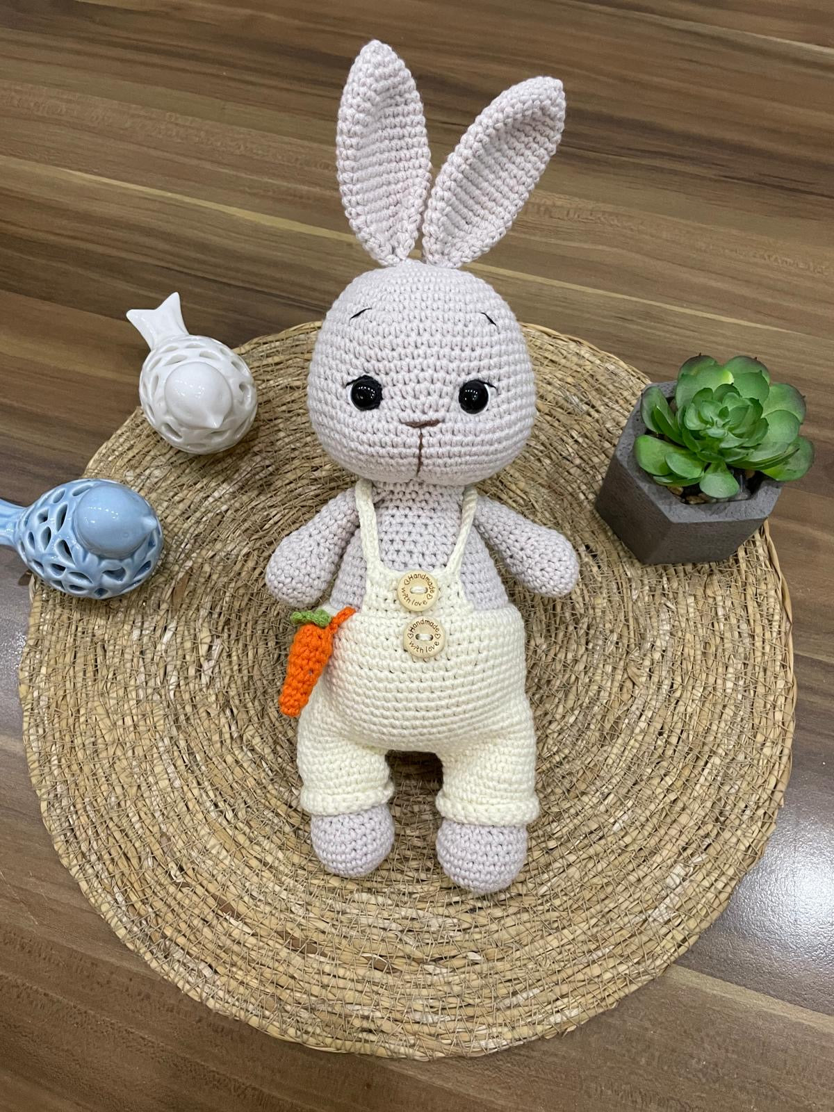 Crochet Cute White Bunny with carrot