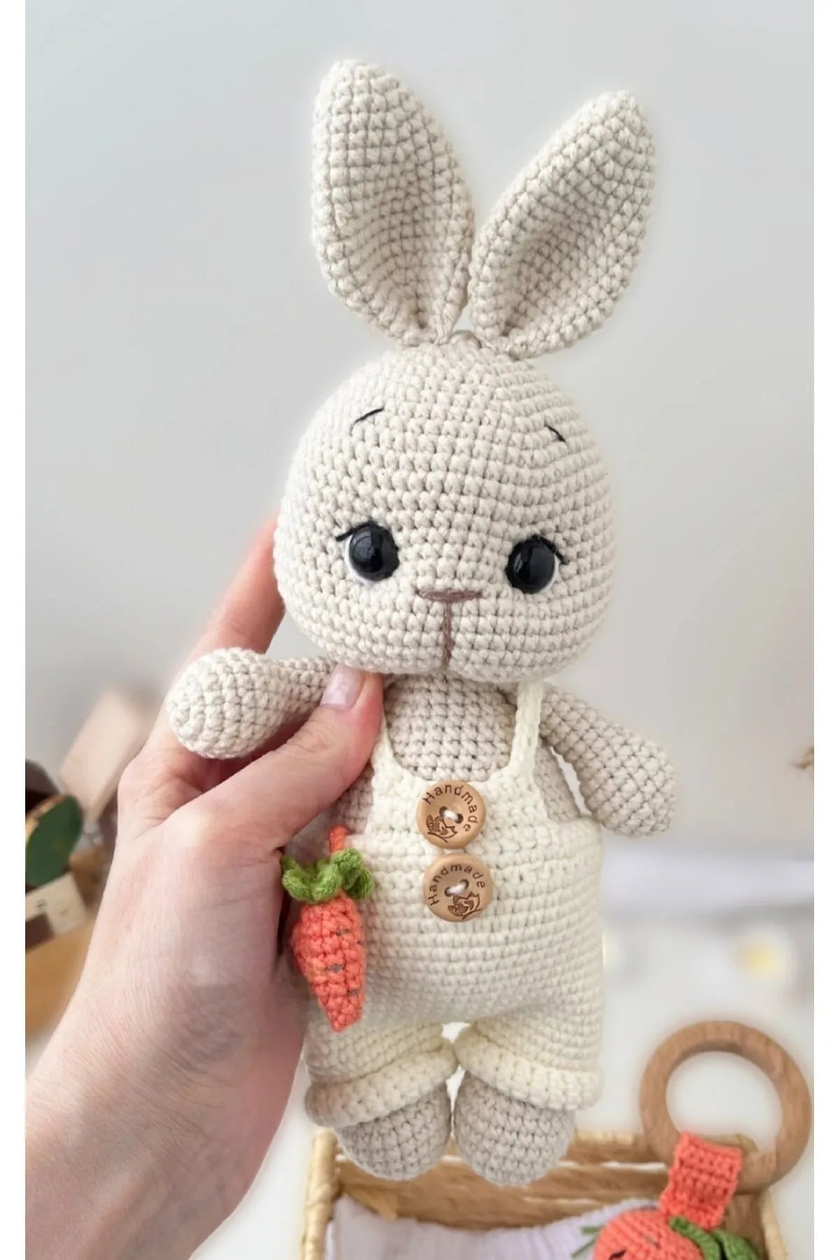 Crochet Cute White Bunny with carrot