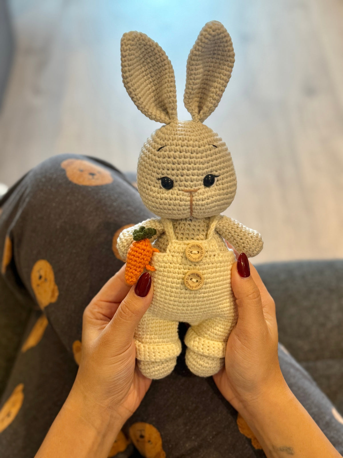 Crochet Cute White Bunny with carrot