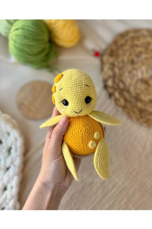 Crochet Cute Yellow Caretta-Caretta Turtle Toy