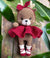 Crochet Doe Red Dress Toy