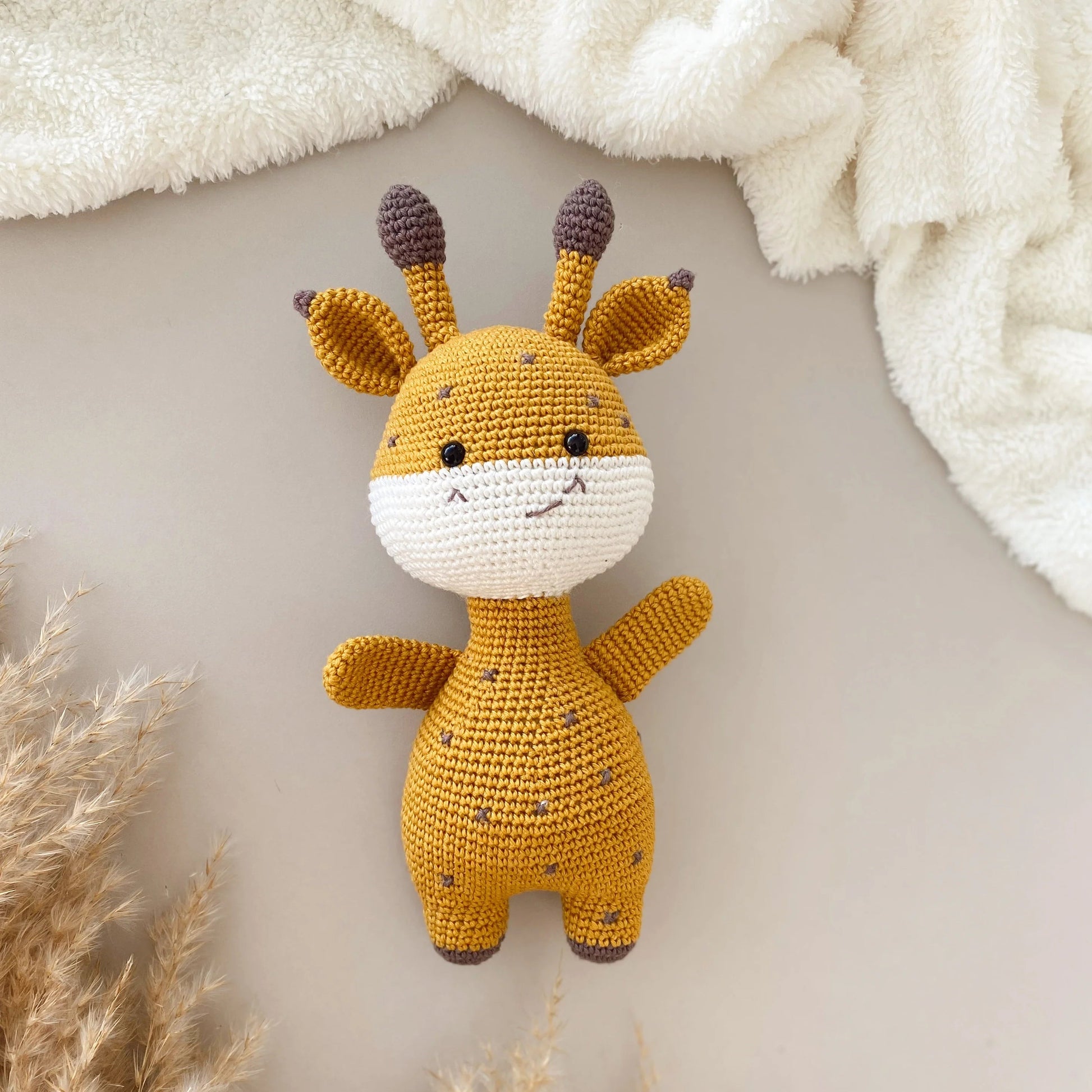 Crochet Newborn Sleeping Mate Giraffe Toy Gift Set (4pc)