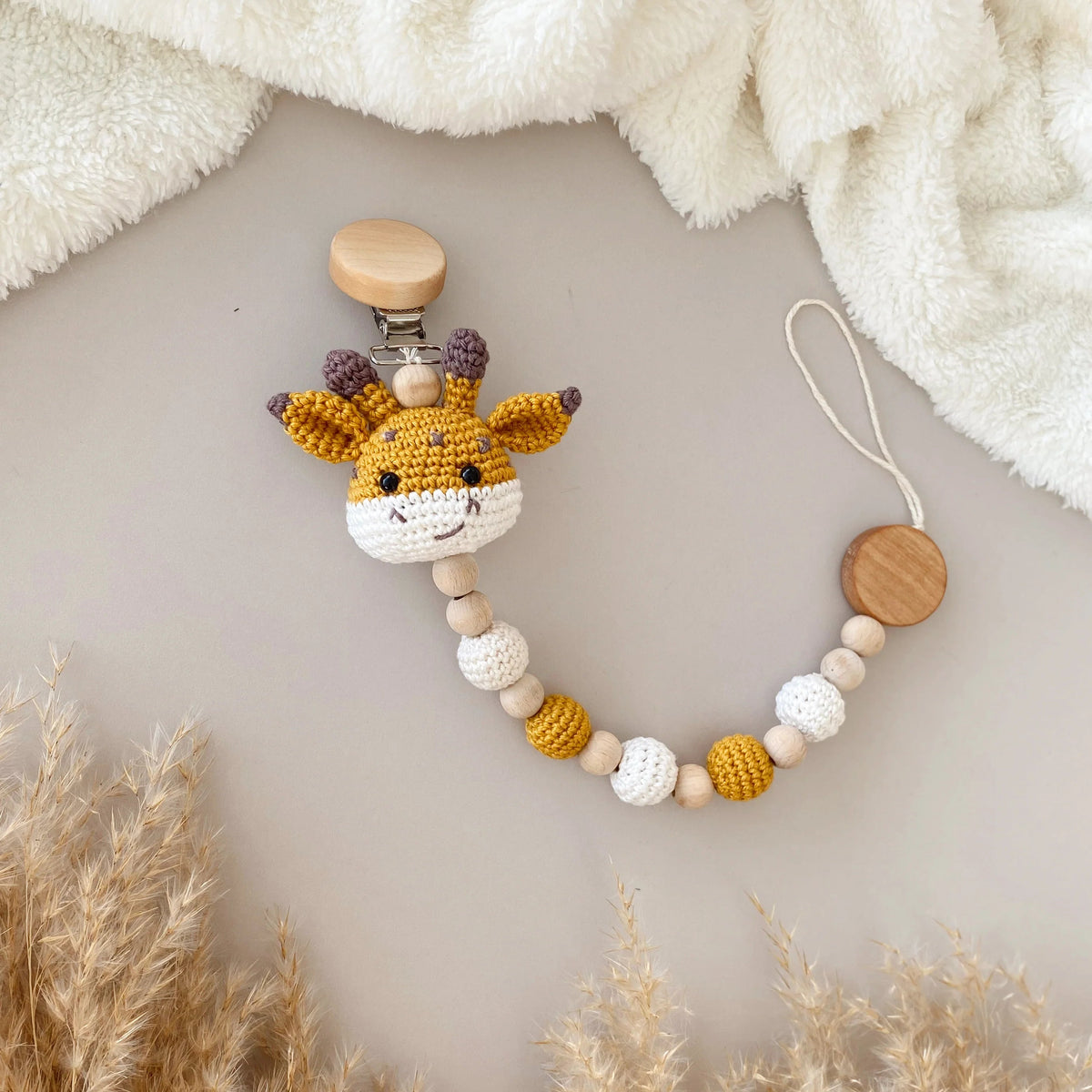 Crochet Newborn Sleeping Mate Giraffe Toy Gift Set (4pc)