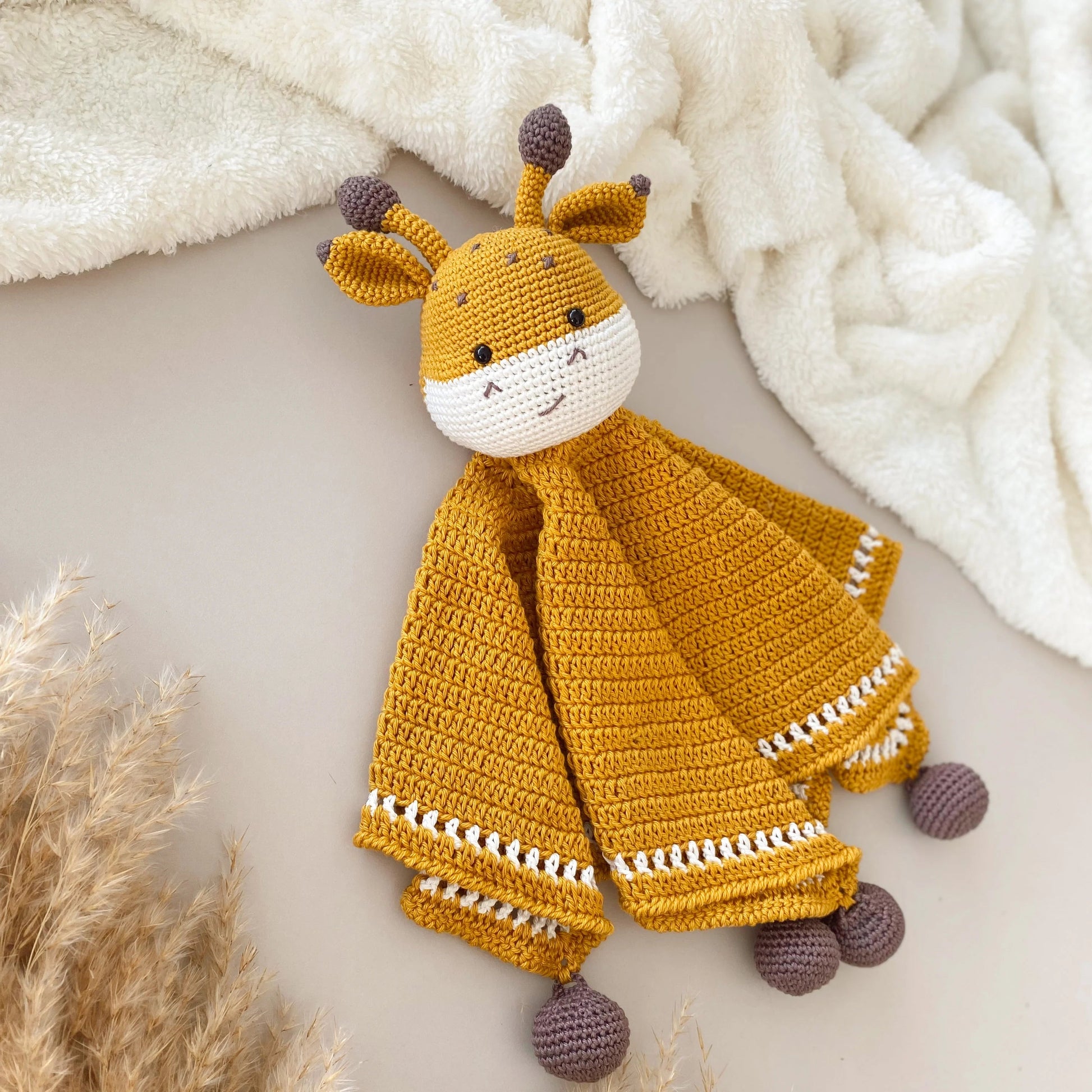 Crochet Newborn Sleeping Mate Giraffe Toy Gift Set (4pc)