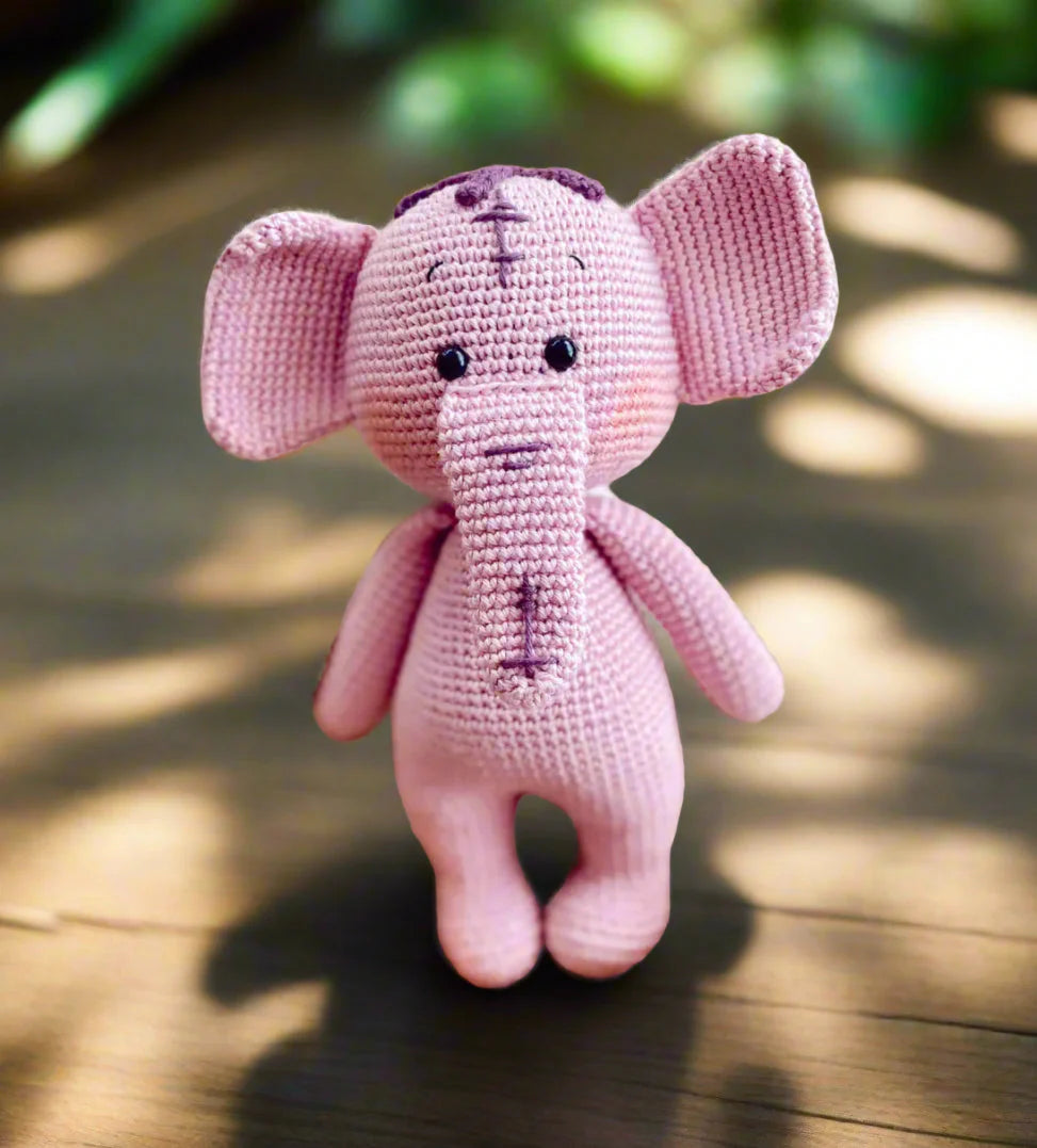 Crochet Pink Elephant Toy