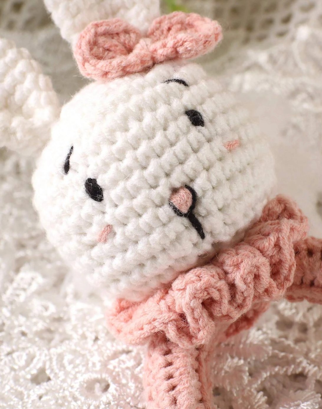 Crochet Bunny Rattle Toy