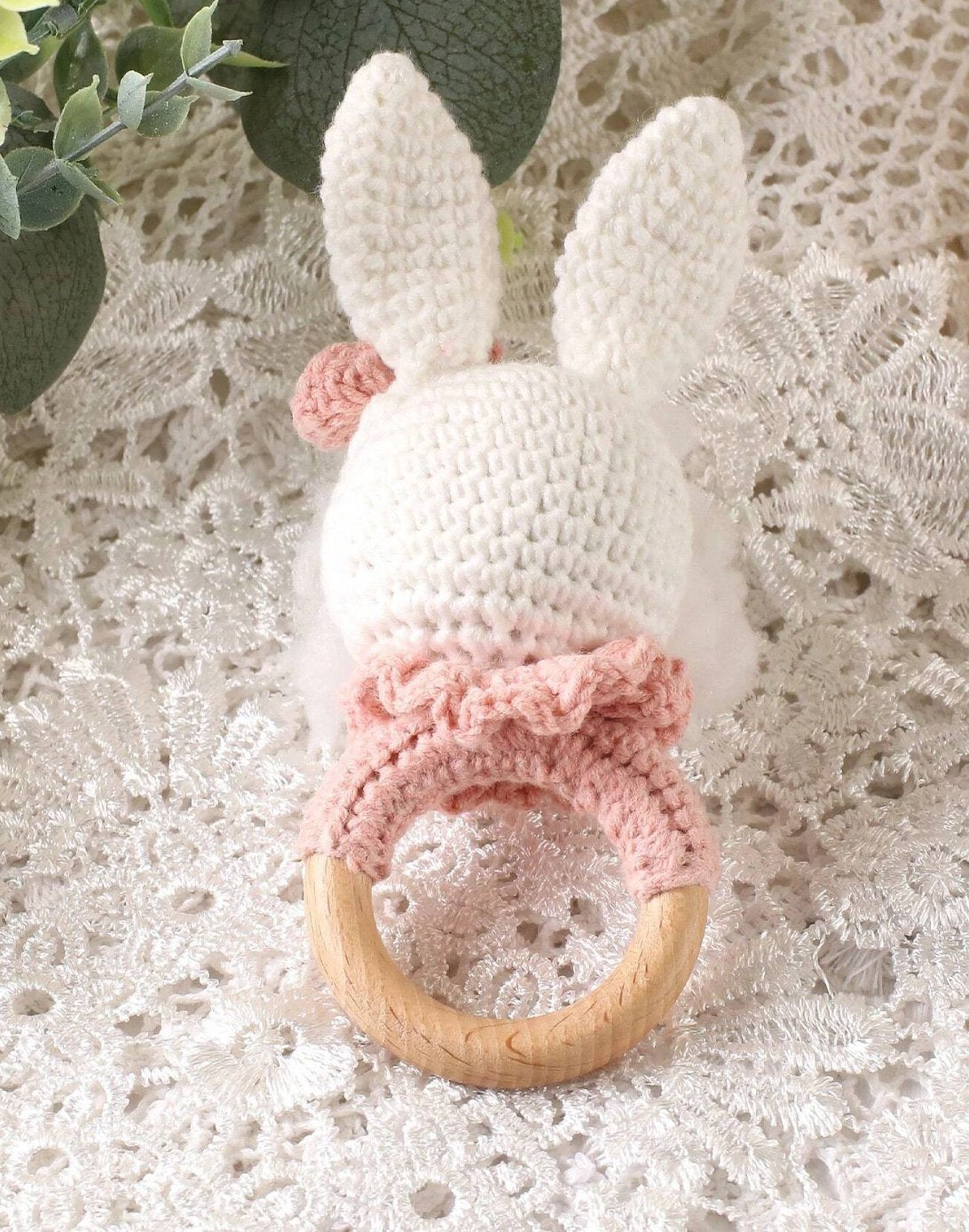 Crochet Bunny Rattle Toy