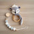 Crochet Raccoon Rattle Toy and Dummy Clip 2pc