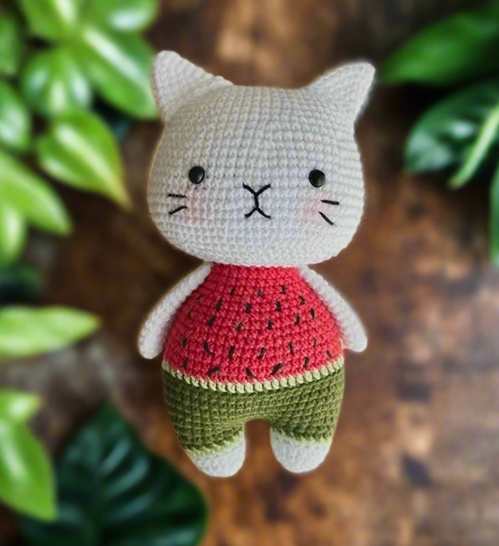Crochet Strawberry Cat Toy