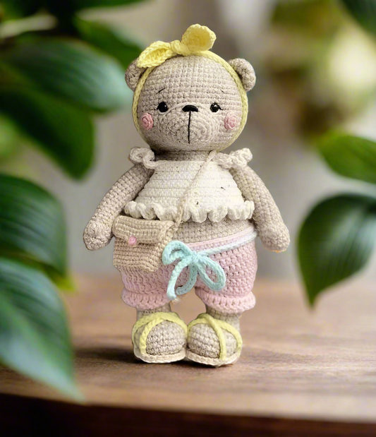 Crochet Teddy Bear Plush Toy - Adorable, Handcrafted Stuffed Animal