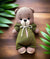 Crochet Teddy Bear in Green Hoodie