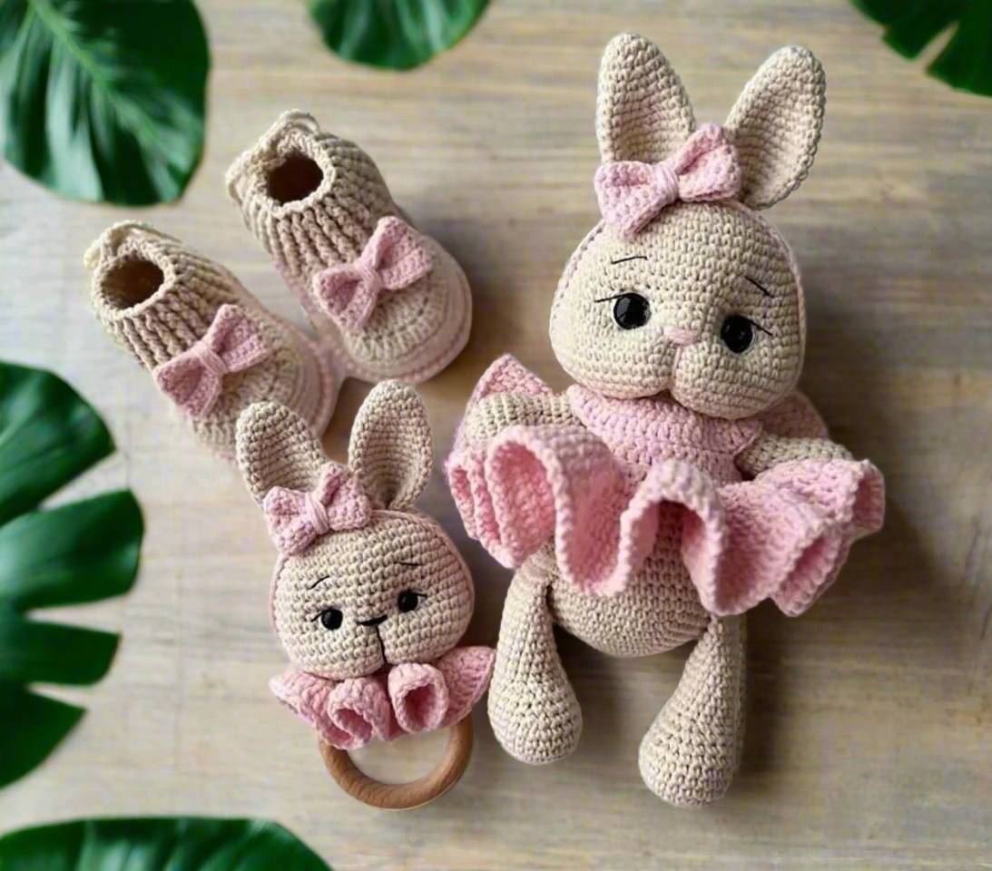 Crochet Toy Set Bunny 3pc