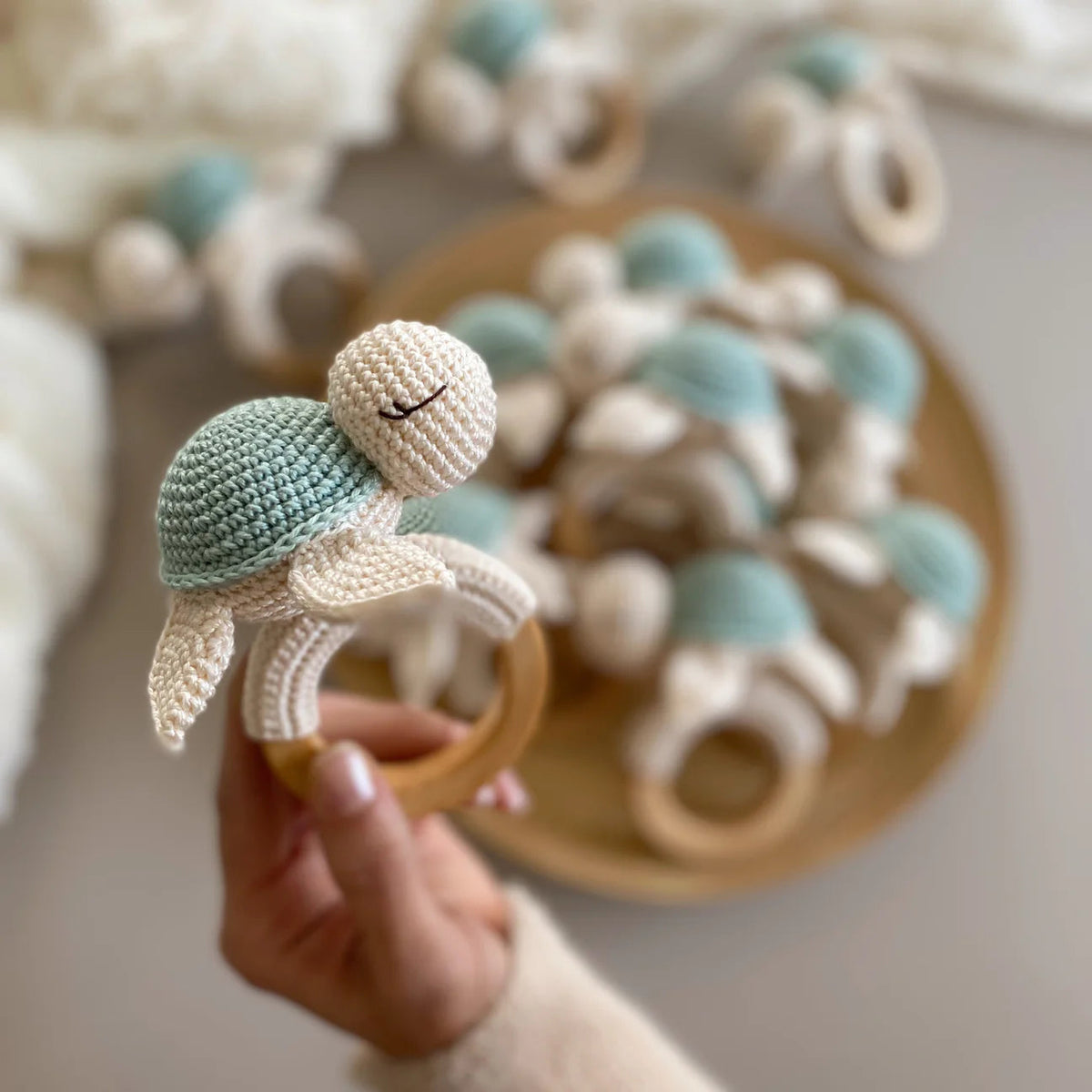 Crochet Turtle Rattle Toy