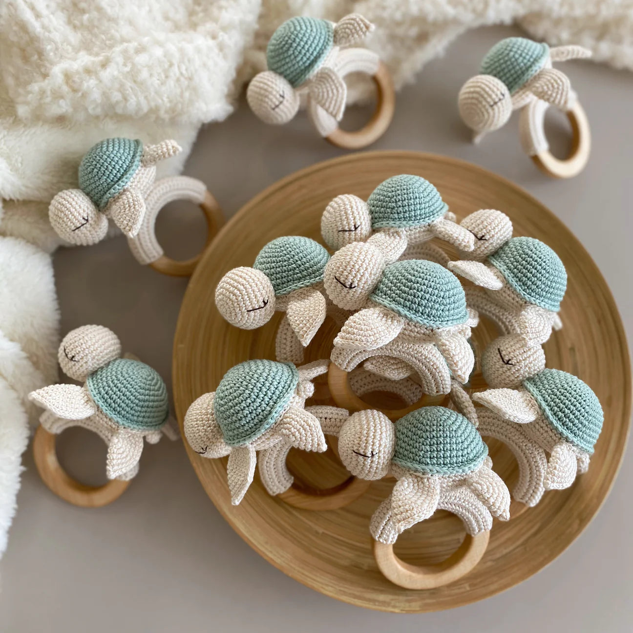 Crochet Turtle Rattle Toy