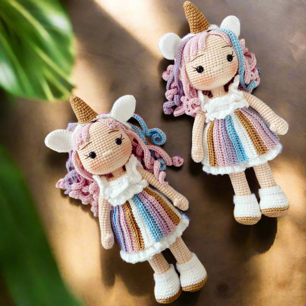 Crochet Unicorn Girl Doll Toy