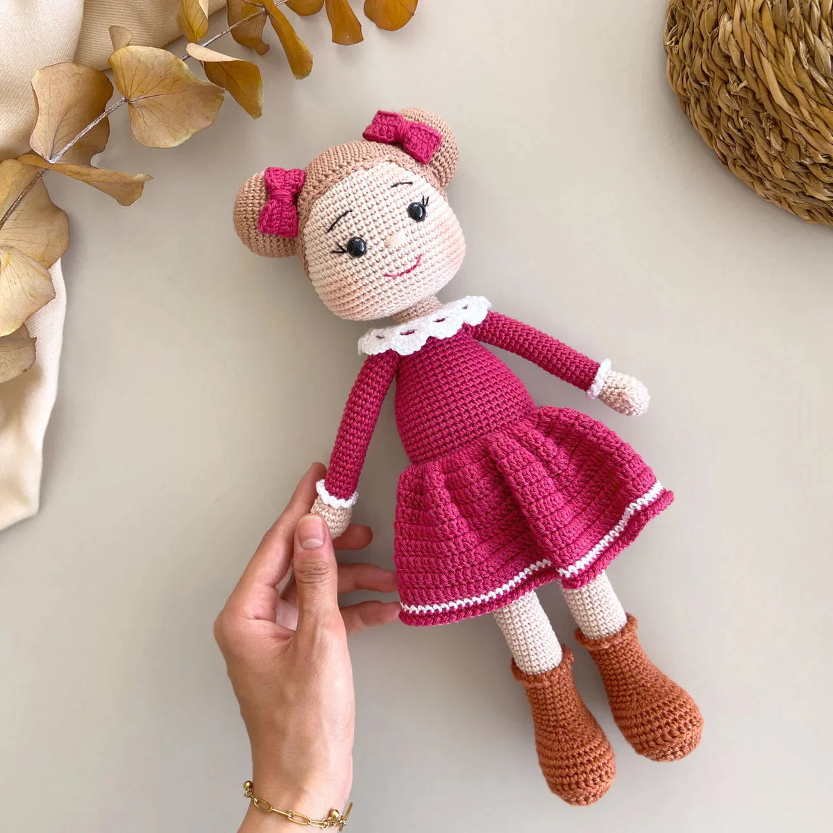 Double Bun Princess – Soft &amp; Cuddly Handmade Crochet Doll