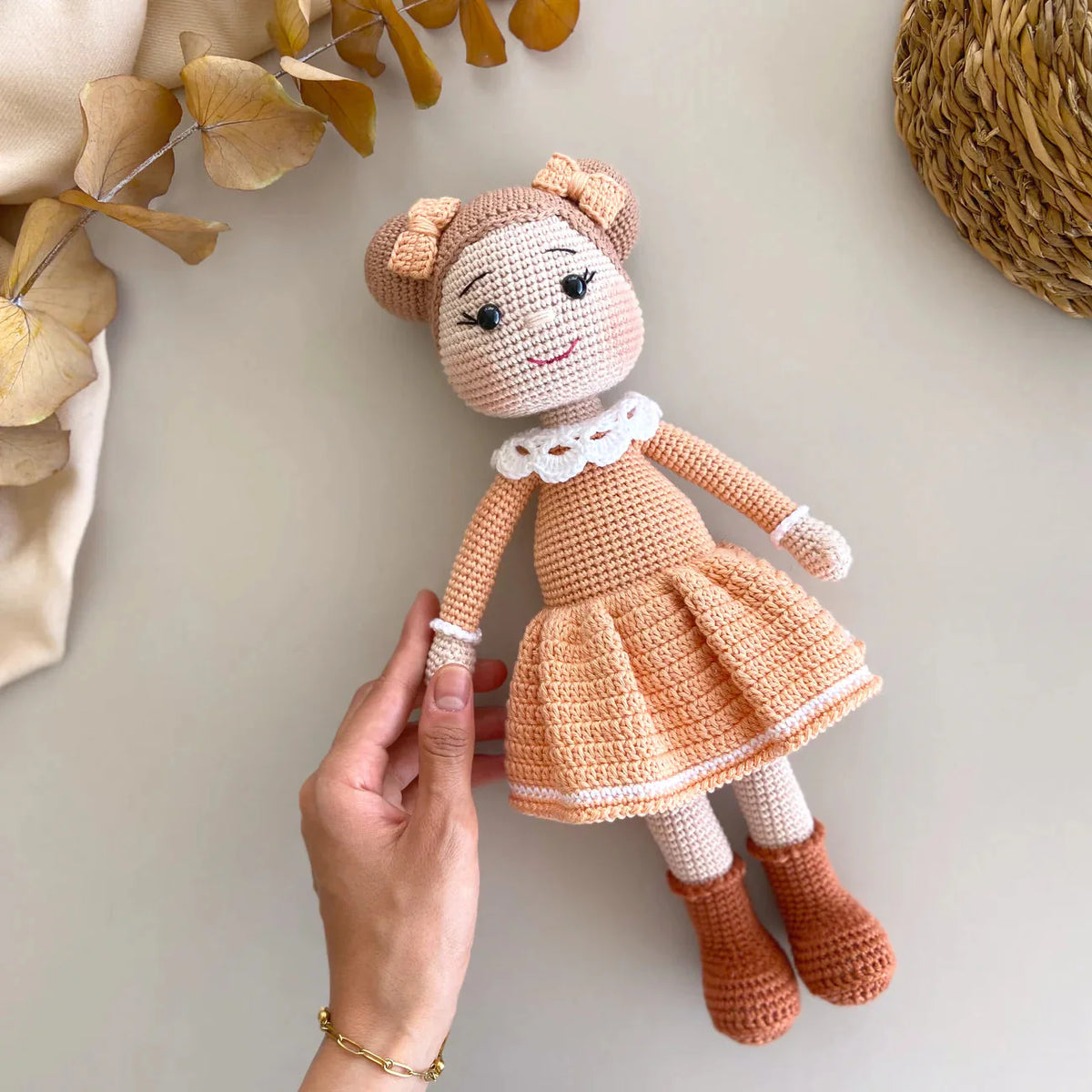 Double Bun Princess – Soft &amp; Cuddly Handmade Crochet Doll